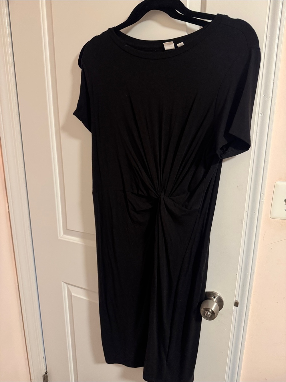 GAP Black Knot-Front Midi Dress